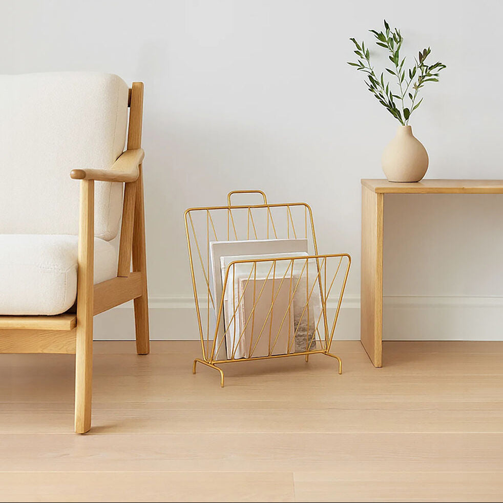 Avento Gold Finish Magazine Rack