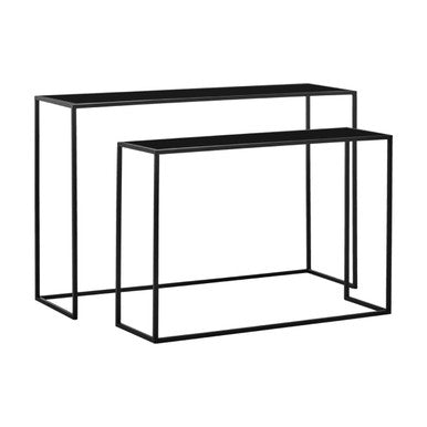 Avento Set Of Two Black Console Tables
