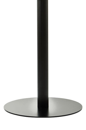 Matt Black Steel and Glass Top Round Dining Table, Metropolitan