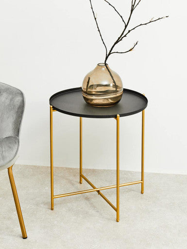 Trosa Black Top Side Table
