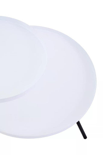 White Iron Tray Top and Black Iron Legs 2 Tie Side Table, Trosa