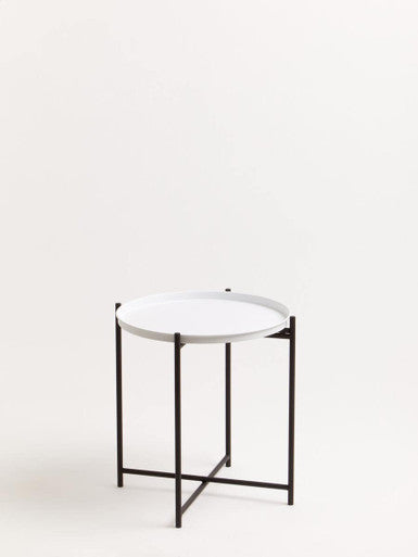 Trosa Side Table With Round White Top