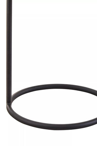 Black Round Top Side Table with Black Finish Iron Hanging Frame, Trosa