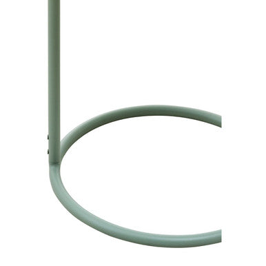 Green Round Top Side Table with Grey Finish Iron Hanging Frame, Trosa