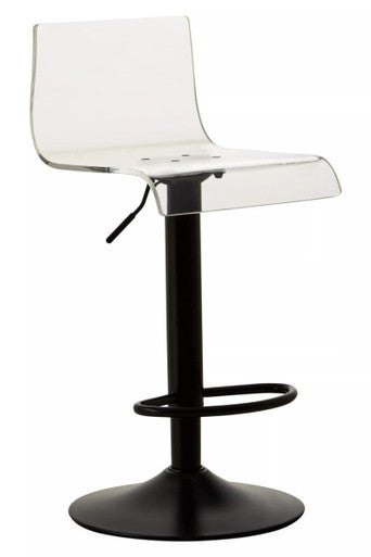 Baina Clear Acrylic Seat Bar Stool With Black Base