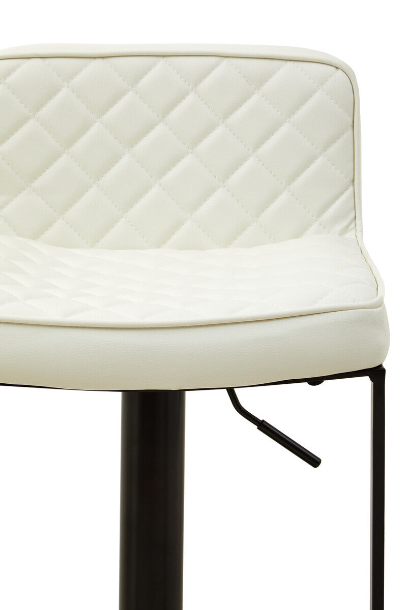 Baina White Leather Effect and Black Base Bar chair