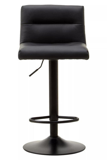 Baina Black Leather Effect Bar Stool
