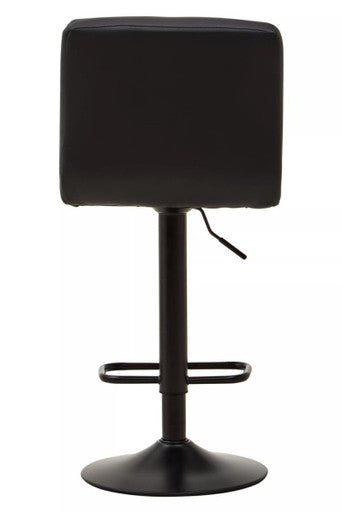 Baina Black Leather Effect Quilted Bar Stool