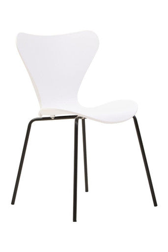 Laila Dining Chair With White Seat And Black Legs