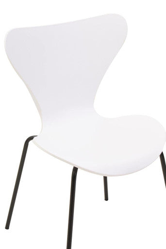 Laila Dining Chair With White Seat And Black Legs