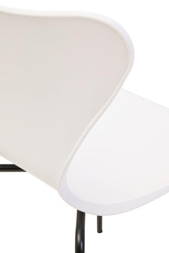 Laila Dining Chair With White Seat And Black Legs