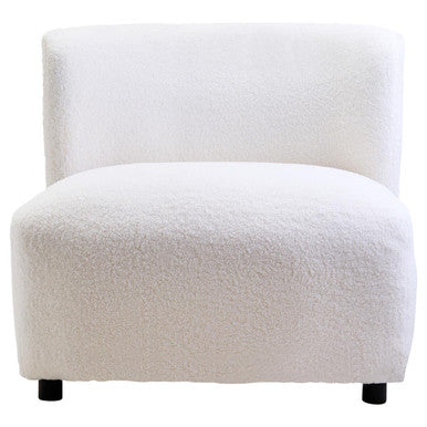 Montreal Ivory Boucle Effect Armless Lounge Chair - image 1
