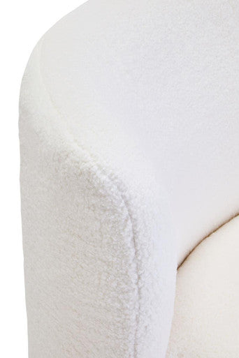 Montreal Ivory Boucle Effect Armless Lounge Chair