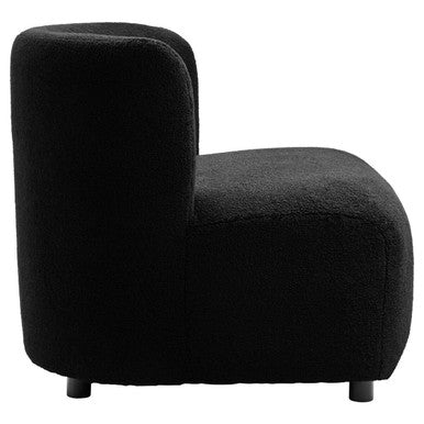 Montreal Black Boucle Effect Armless Lounge Chair