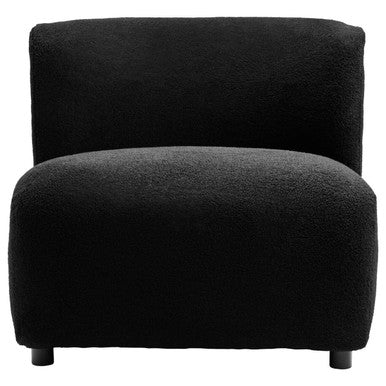 Montreal Black Boucle Effect Armless Lounge Chair - image 1