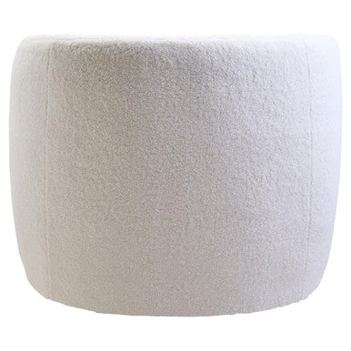 Montreal Ivory Boucle Effect Curved Lounge Chair With Swivel Base - image 5