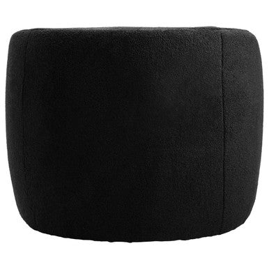 Montreal Black Boucle Effect Curved Lounge Chair With Swivel Base - image 5