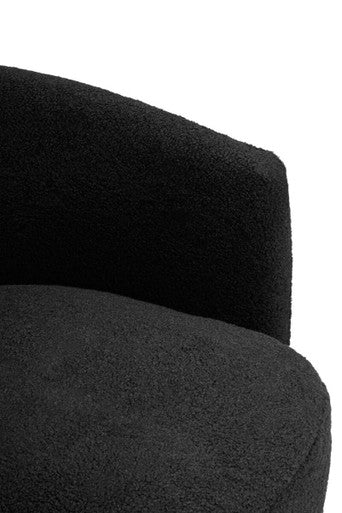 Montreal Black Boucle Effect Curved Lounge Chair With Swivel Base - image 8
