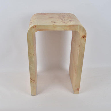 Mota Burl Wood Design Curved Side Table