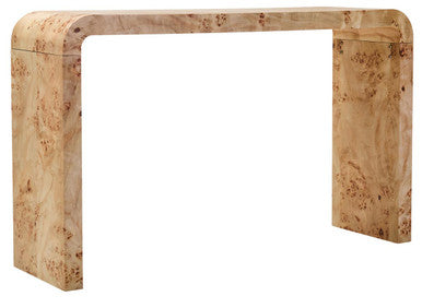 Mota Burl Wood Design Curved Console Table - Image 3
