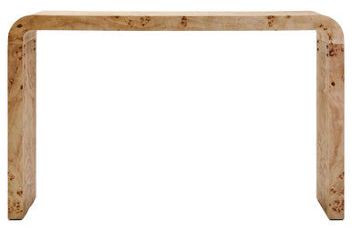 Mota Burl Wood Design Curved Console Table - Image 1