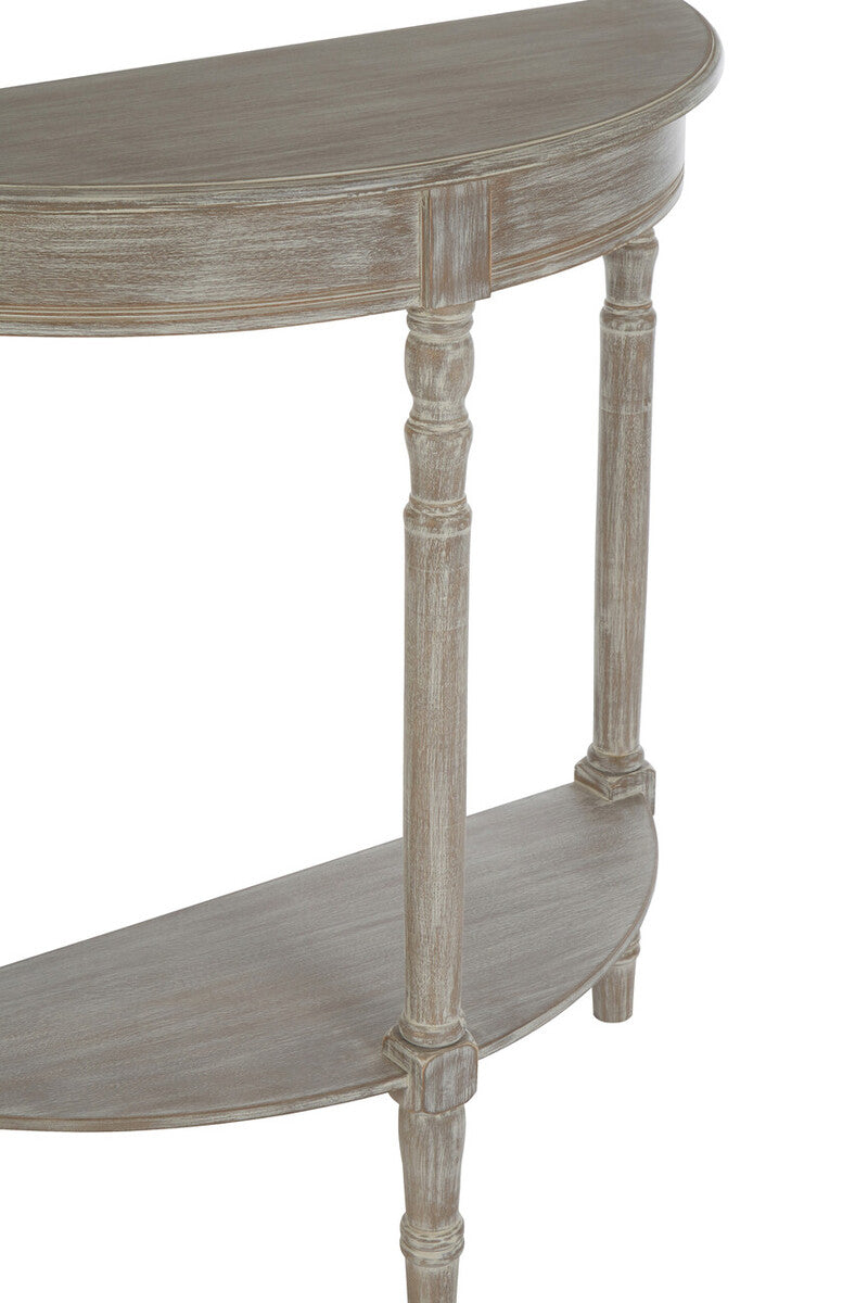 Heritage Half Moon Natural Pine Wood Console Table