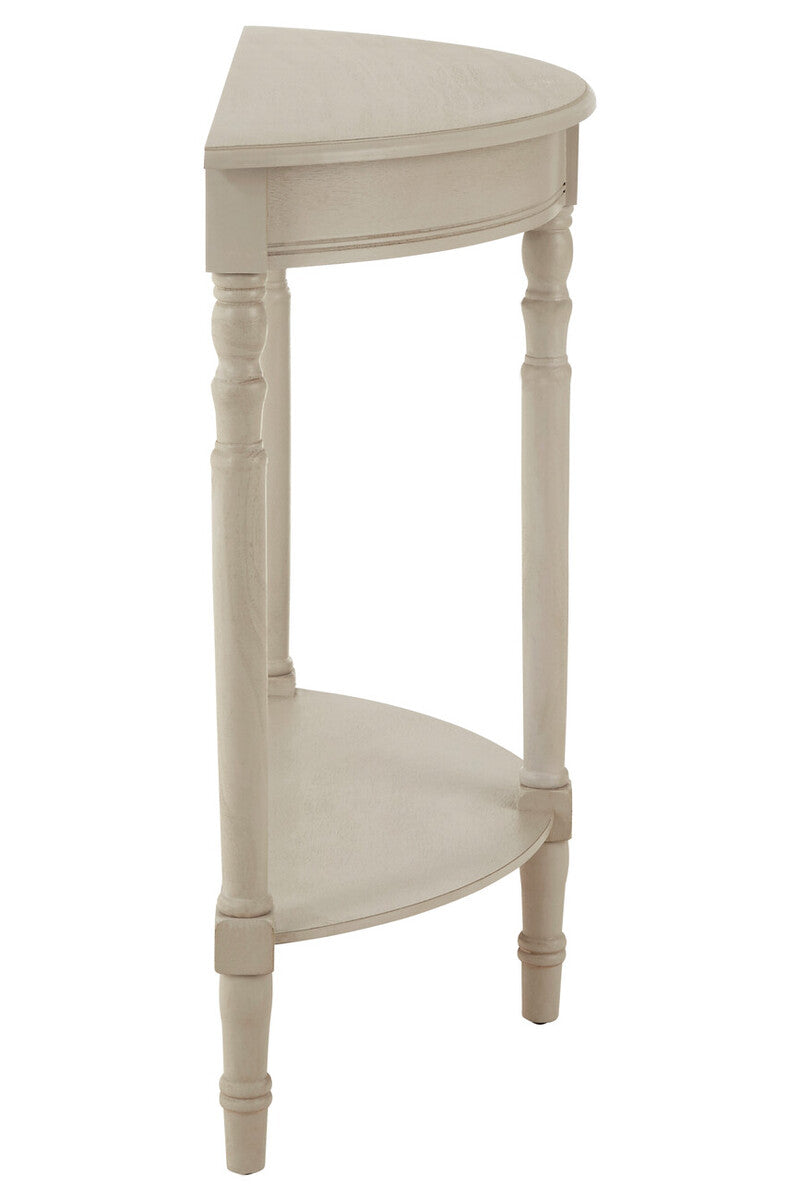 Heritage Putty Pine Wood Half Moon Console Table