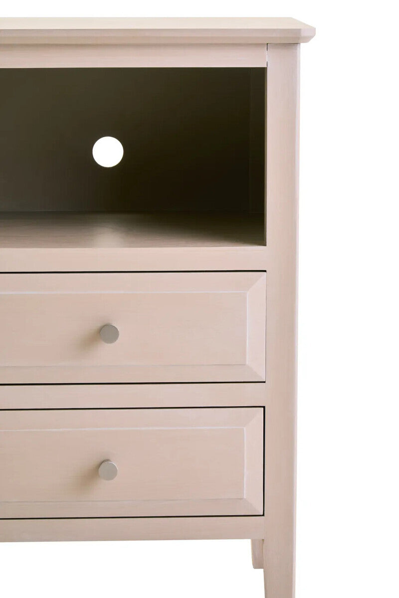 Heritage Two Drawer Taupe Wood Side Table