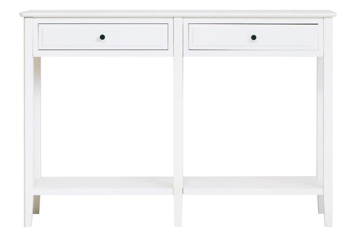 White 2 Drawer Wooden Console Table, Heritage