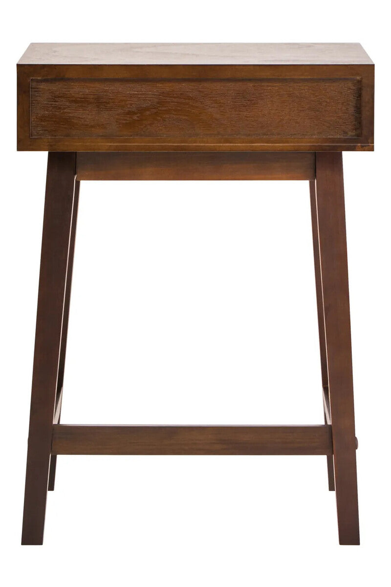 Heritage One Drawer Walnut Wood Finish Side Table