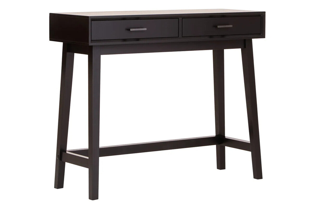 Black 2 Drawer Black Wooden Console Table, Heritage
