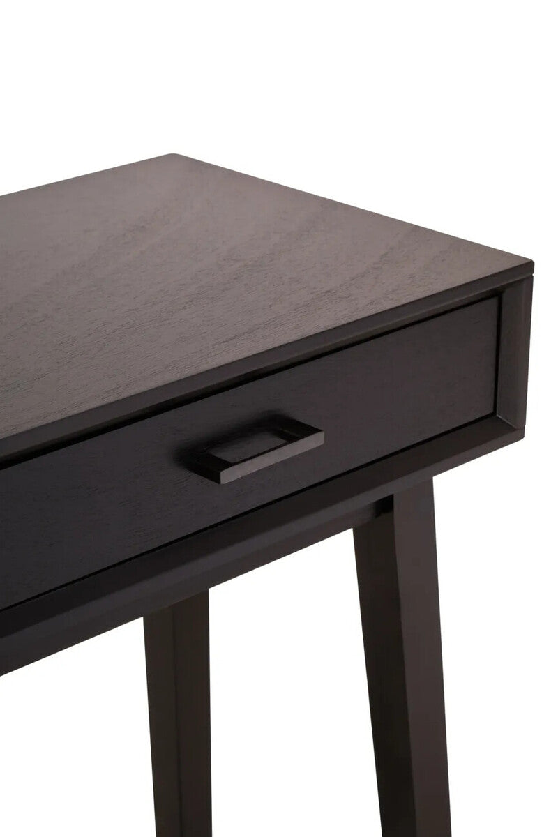 Black 2 Drawer Black Wooden Console Table, Heritage