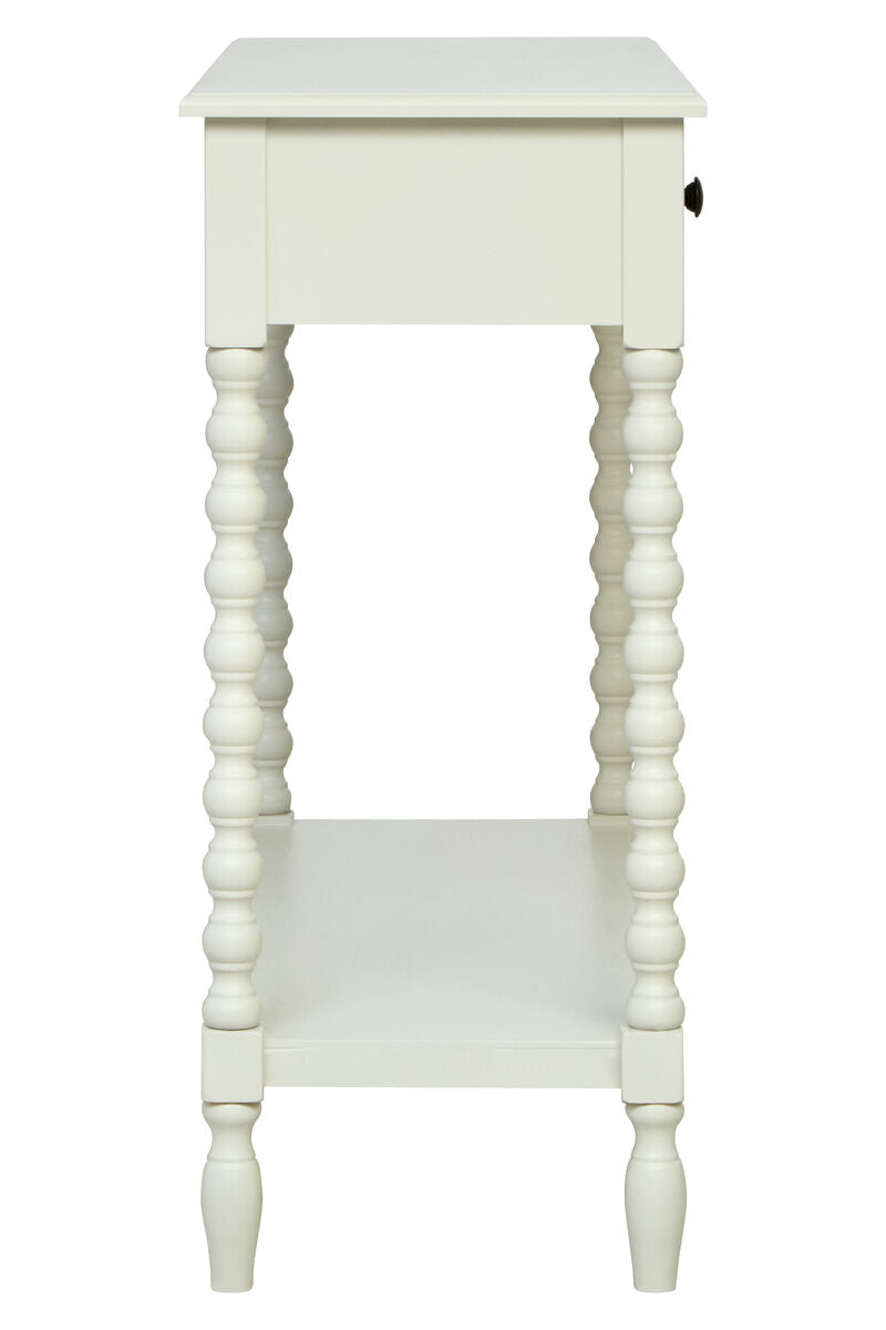 Heritage Ivory Wooden 2 Drawer Console Table with Bobble Legs