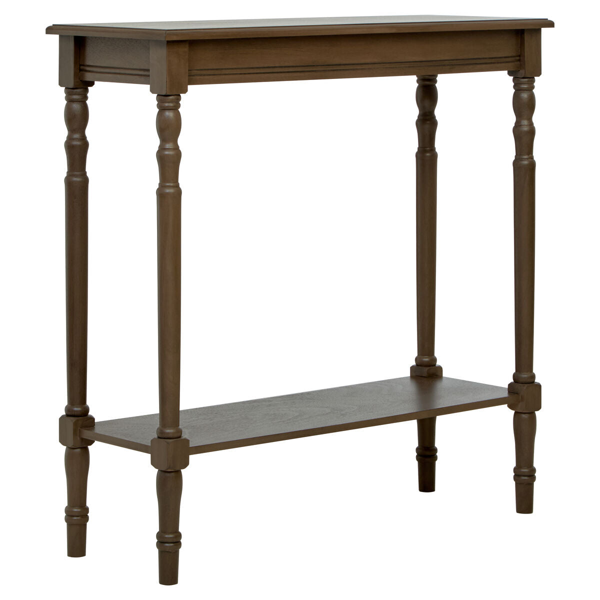 Heritage Dark Brown Wooden Console Table with Lower Shelf