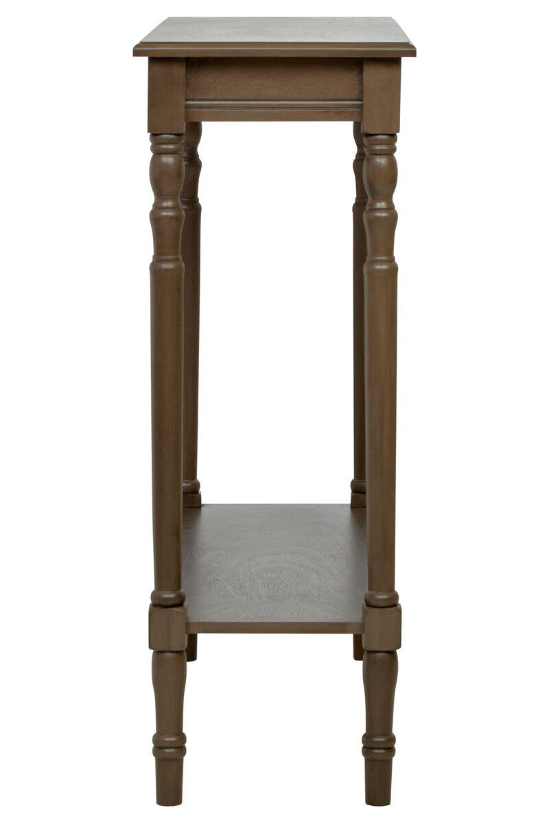 Heritage Dark Brown Wooden Console Table with Lower Shelf