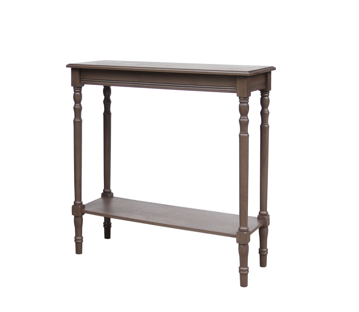 Heritage Dark Brown Wooden Console Table with Lower Shelf
