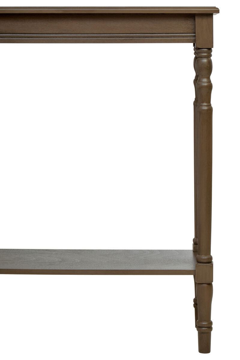 Heritage Dark Brown Wooden Console Table with Lower Shelf