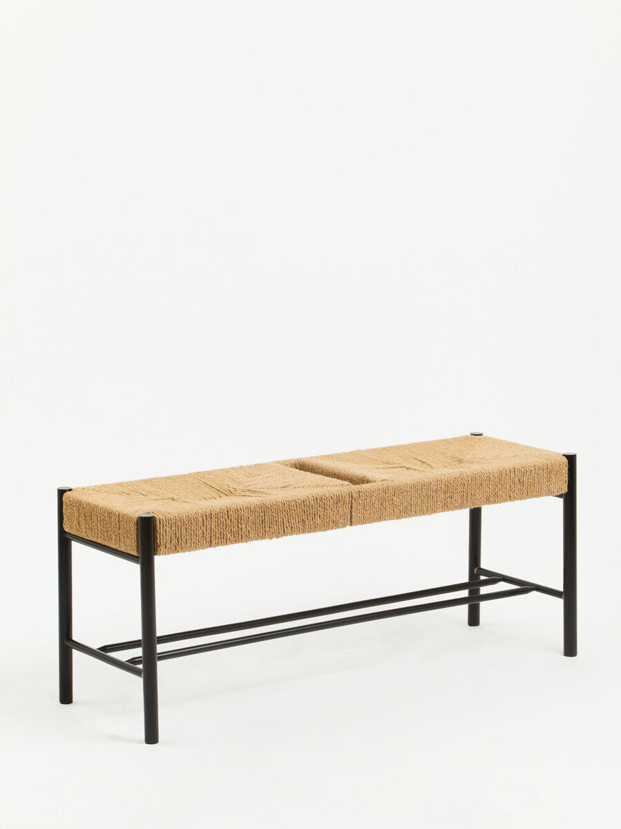 Bandar Natural Rope and Black Wood Bench