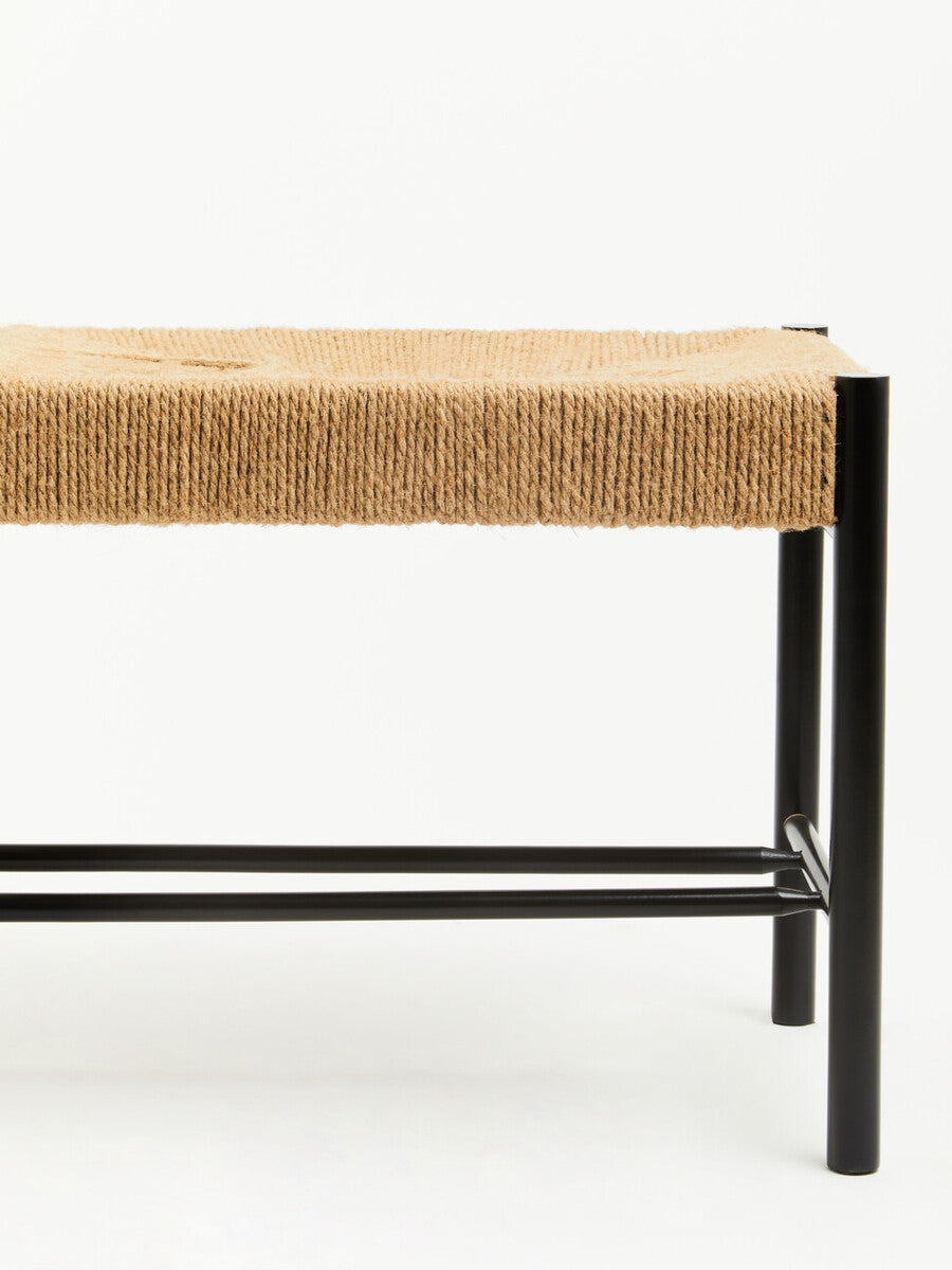 Bandar Natural Rope and Black Wood Large Bench