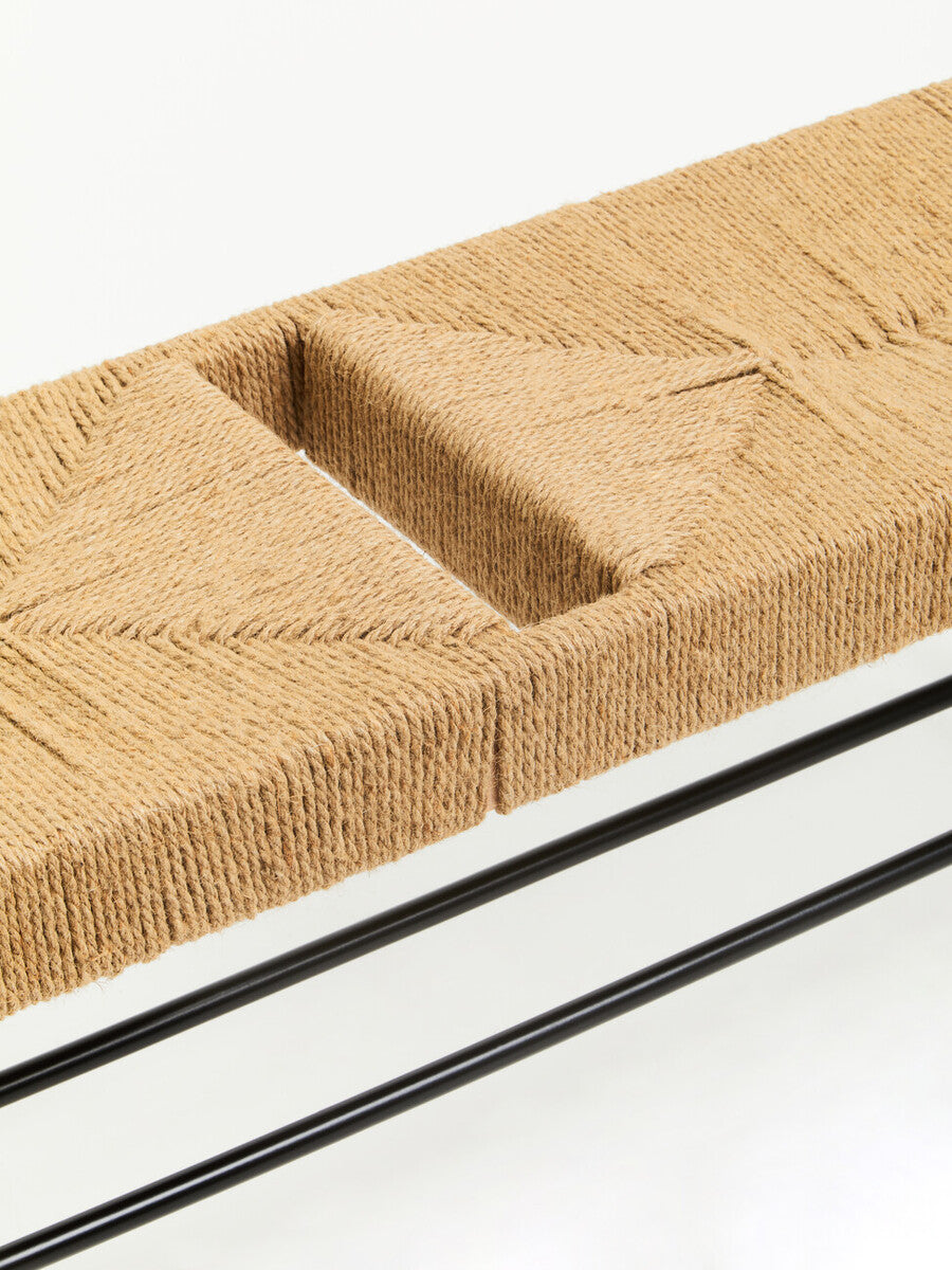 Bandar Natural Rope and Black Wood Large Bench