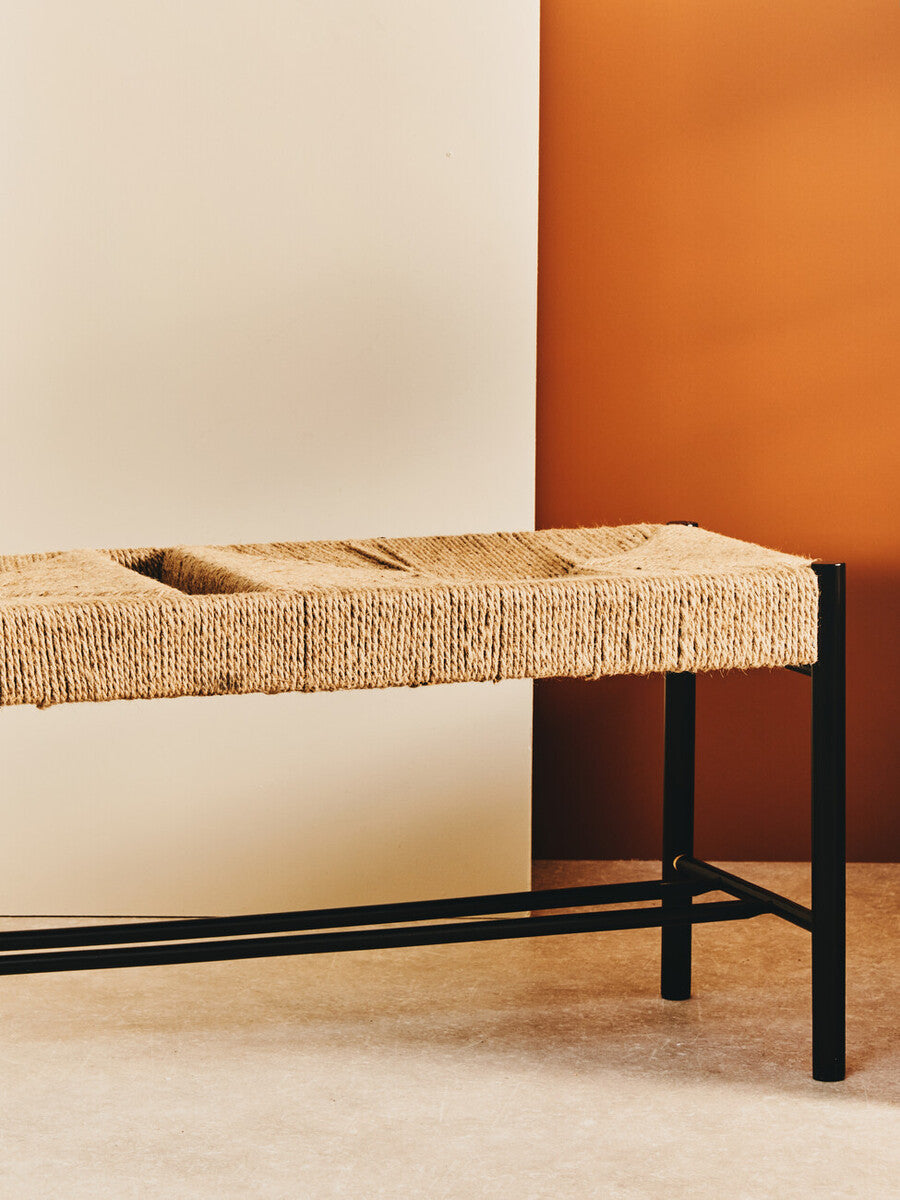 Bandar Natural Rope and Black Wood Bench