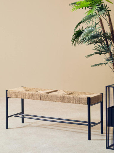 Bandar Natural Rope and Black Wood Bench