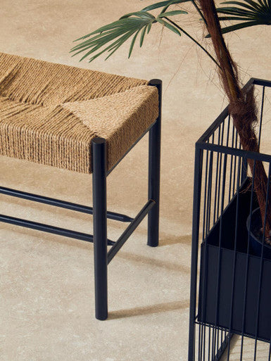 Bandar Natural Rope and Black Wood Bench