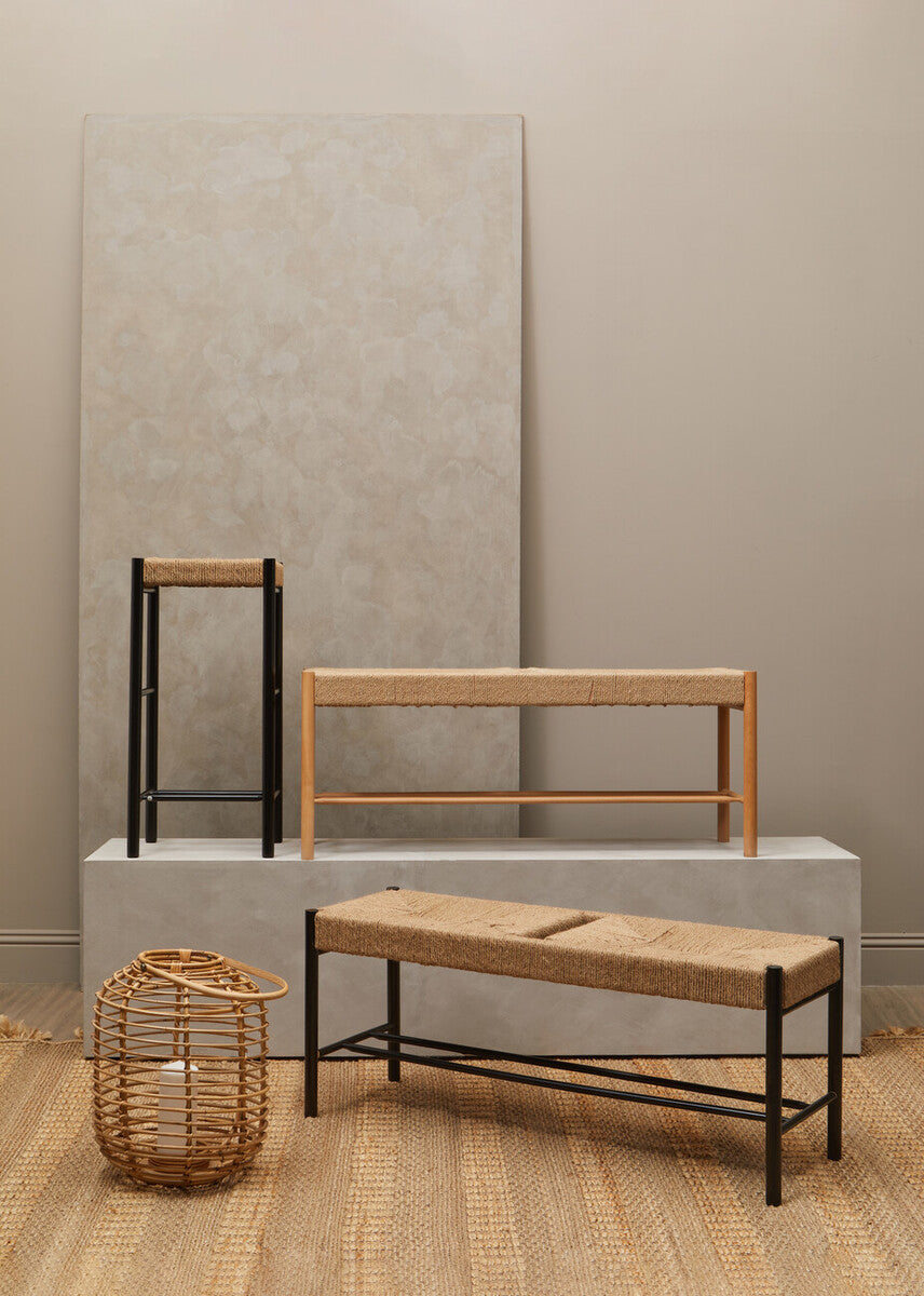 Bandar Natural Rope and Black Wood Bench