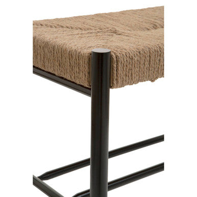Bandar Natural Rope And Black Wood Small Bench