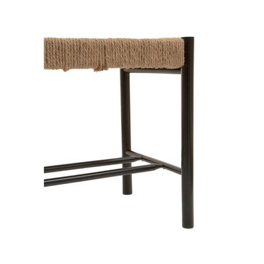 Bandar Natural Rope And Black Wood Small Bench