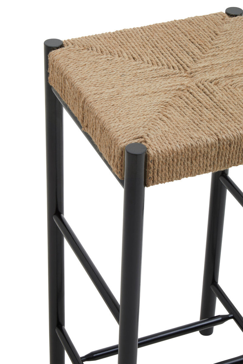 Bandar Rope Weave Bar Stool in Black