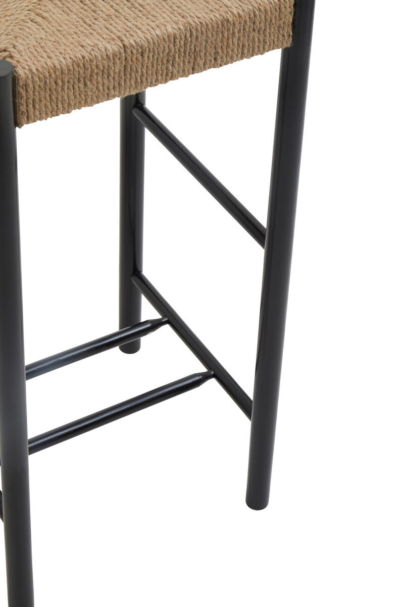 Bandar Rope Weave Bar Stool in Black