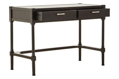 Heritage Two Drawer Black Finish Desk