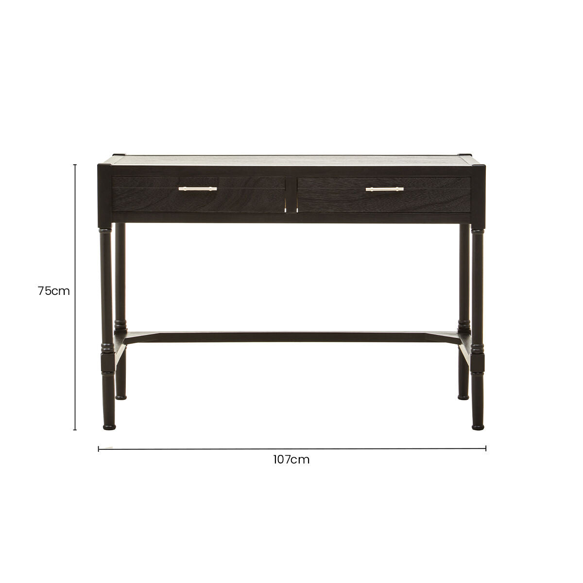 Two Drawer Black Finish Desk | Heritage
